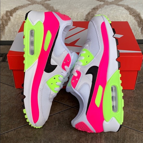 WMNS NIKE AIR MAX 90 White/Black-Pink Blast - Picture 6 of 16